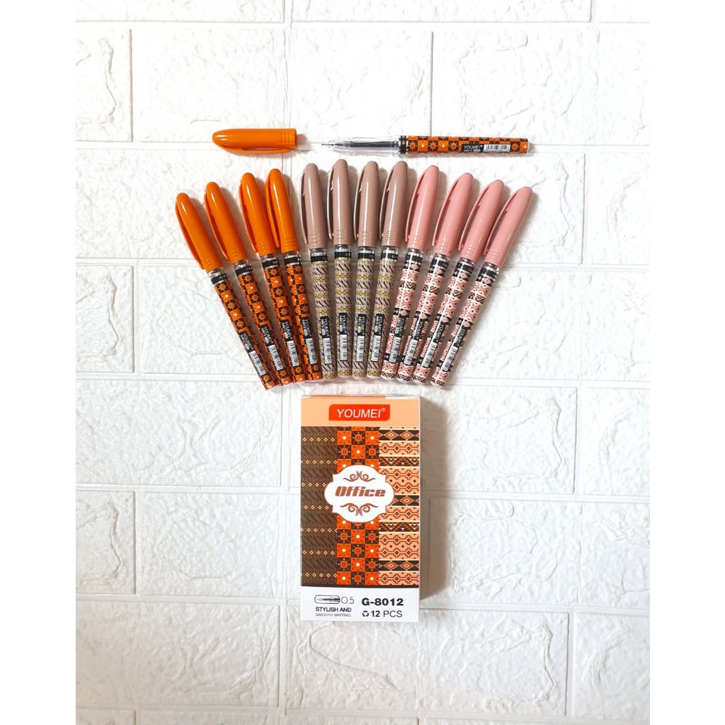 

(Dapet 12 Pcs) Pulpen Gel Pen BATIK YOUMEI 8012