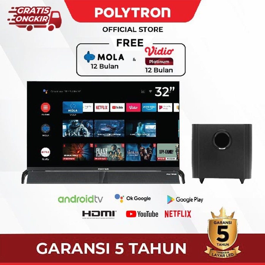 POLYTRON Smart Cinemax Soundbar TV 32 inch PLD 32BAG9858