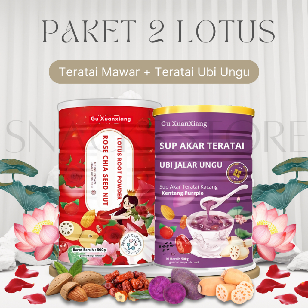 

[2 KALENG] Bubur Instan Oufen Akar Teratai Bubuk/Bubur Teratai/Lotus Root Powder Instant 400gr/500gr
