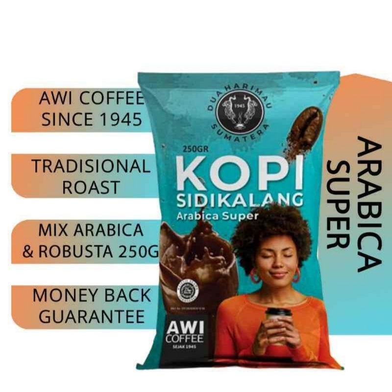 

AWI Kopi Sidikalang Arabica Super 250 Gram