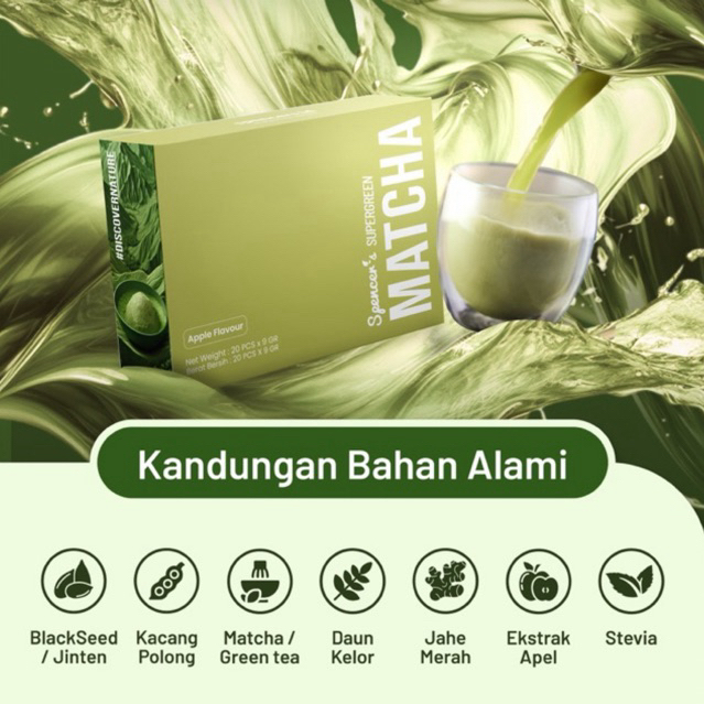 

1 Sachet Ecer SPENCERS MATCHA SUPER GREEN APPLE Fat Burner Slimming Pelangsing