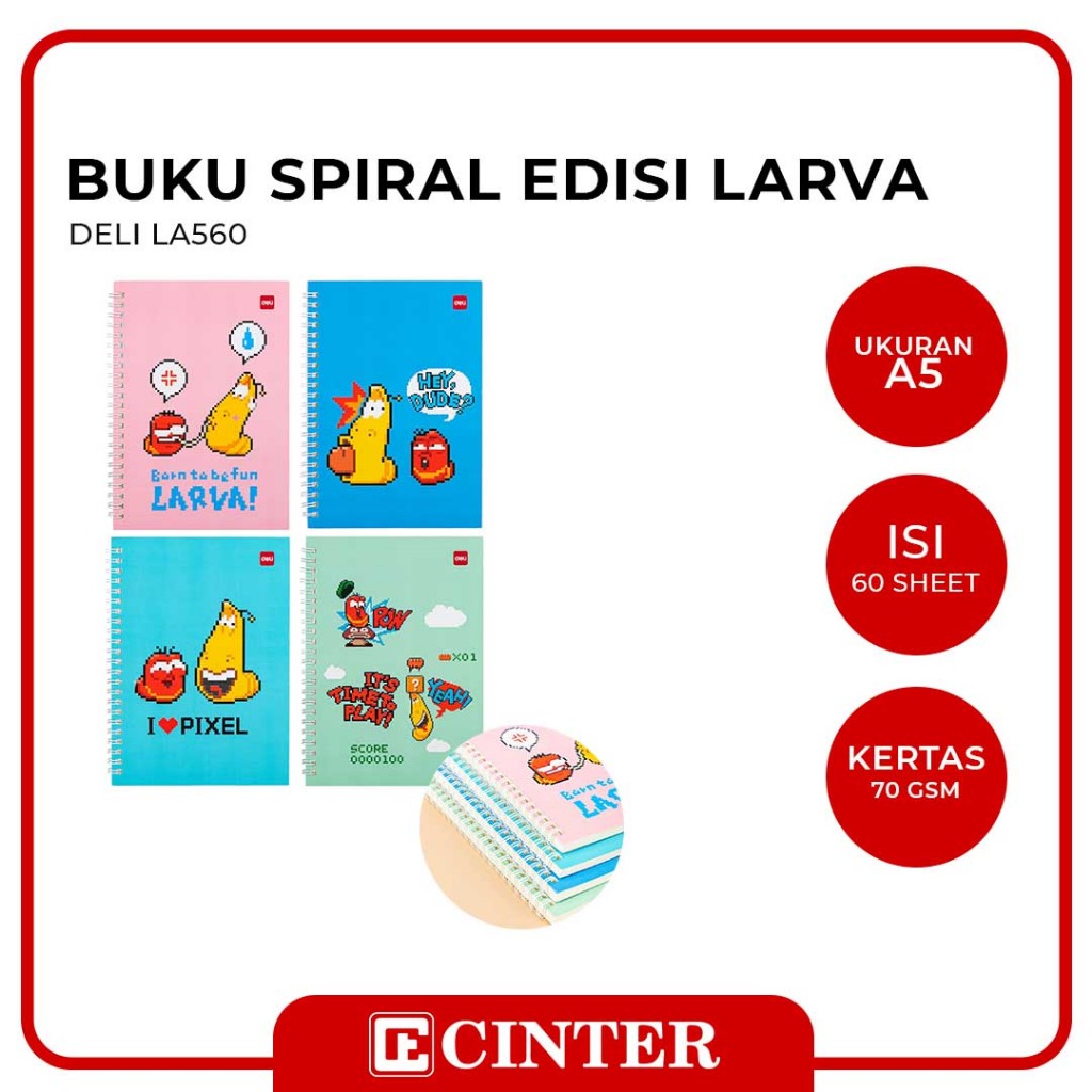 

DELI - BUKU SPIRAL / NOTEBOOK / BUKU CATATAN LA560 UKURAN A5 EDISI LARVA