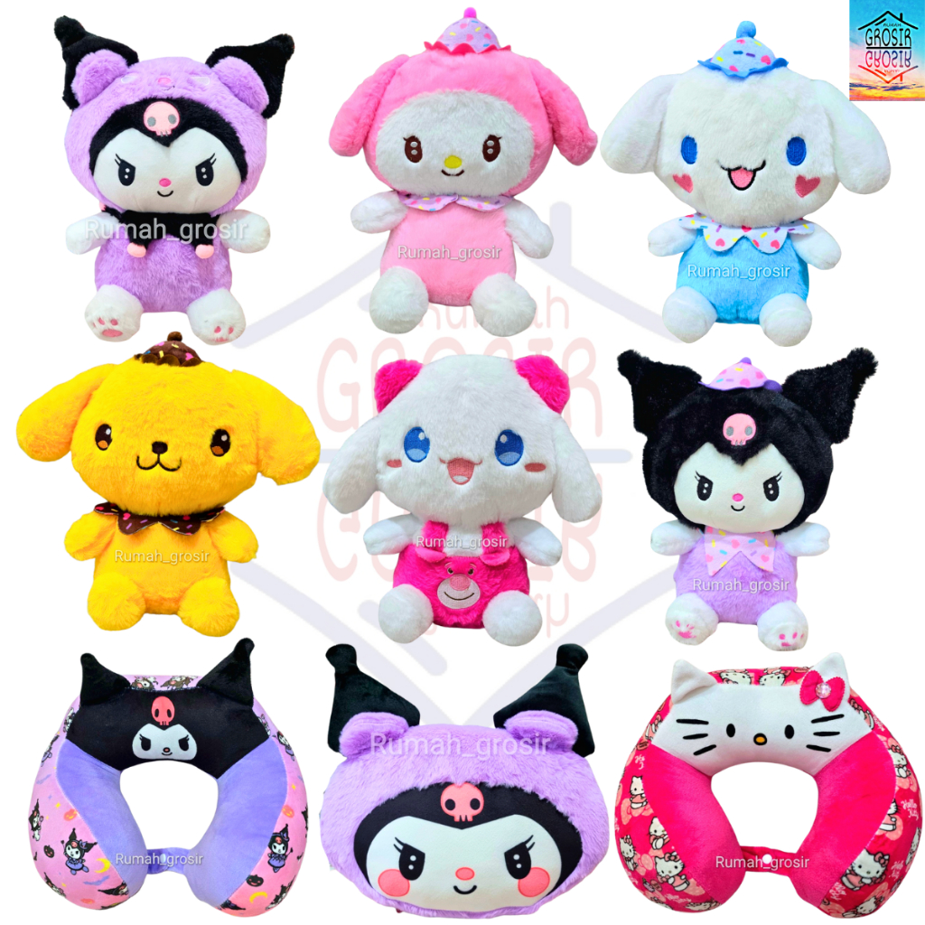 NEW PRODUK (RUMAH GROSIR) BANTAL ATAU BONEKA KUROMI MY MELODY HELLO KITTY CINNAMOROLL