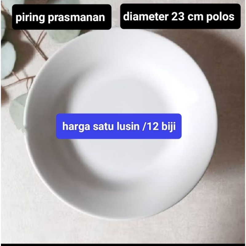 1 Lusin piring makan keramik polos 9 inch/23 cm