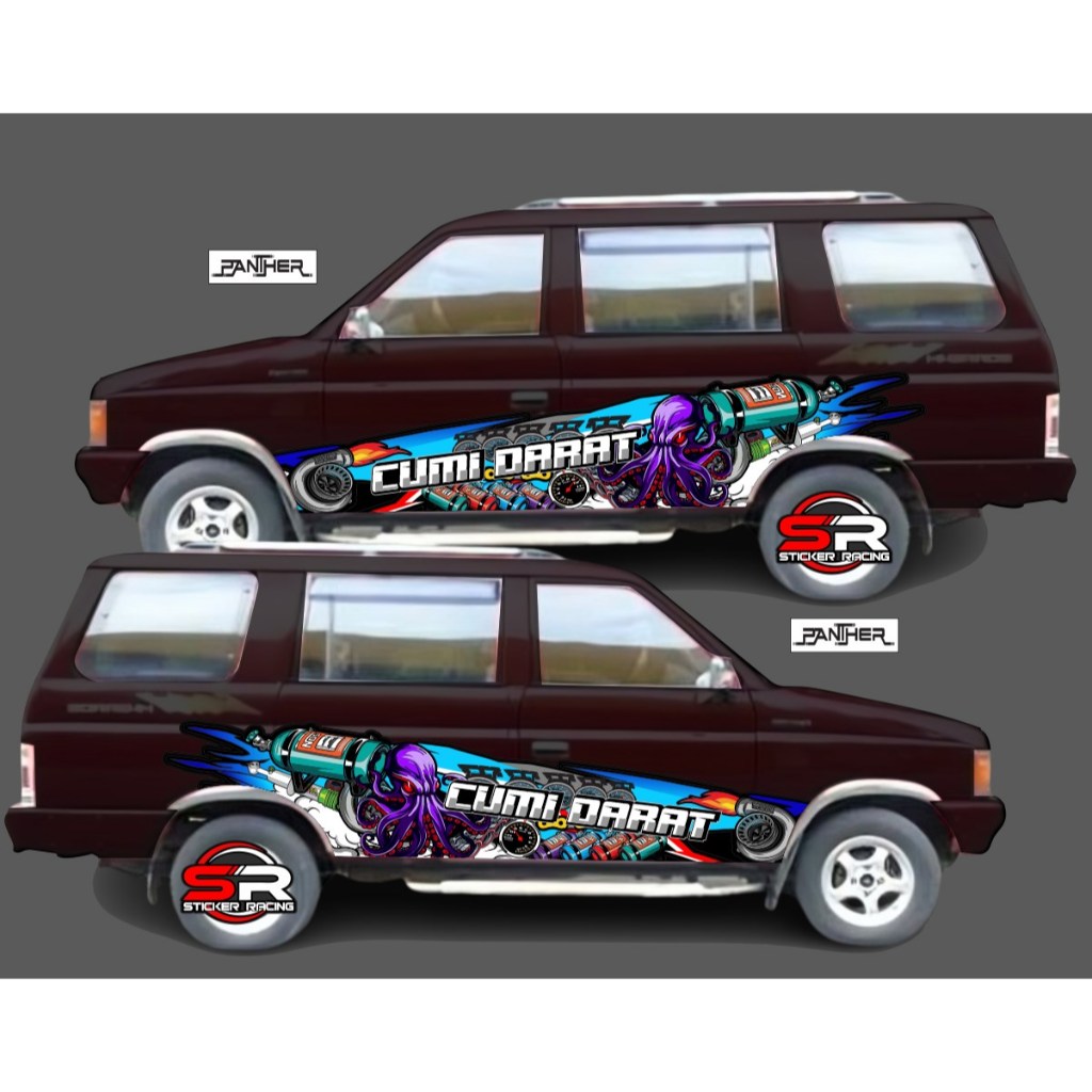 stiker decal mobil calya, agya, sigra, xpander, avanza, xenia dll / striping mobil samping