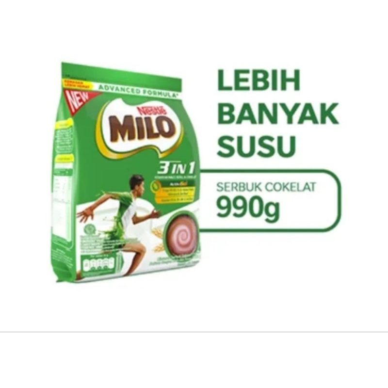 

Milo 3 in 1 pouch 990 gram