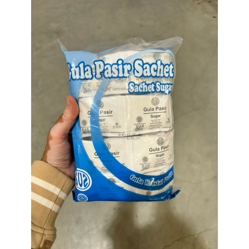 

White Sugar Sachet / Gula Putih Sachet isi 100 pcs Gula Hotel Sachet