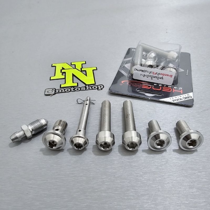 SET baut BREMBO 2 PISTON probolt stainless model P3 HENG thailand