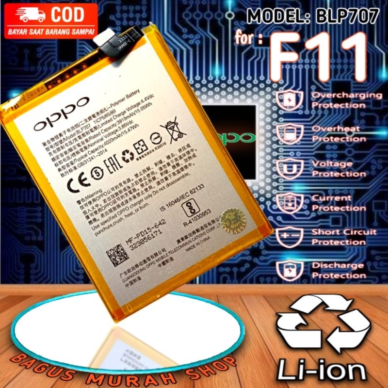 Batre oppo F11 Baterai F 11 Battery BLP707 BLP-707