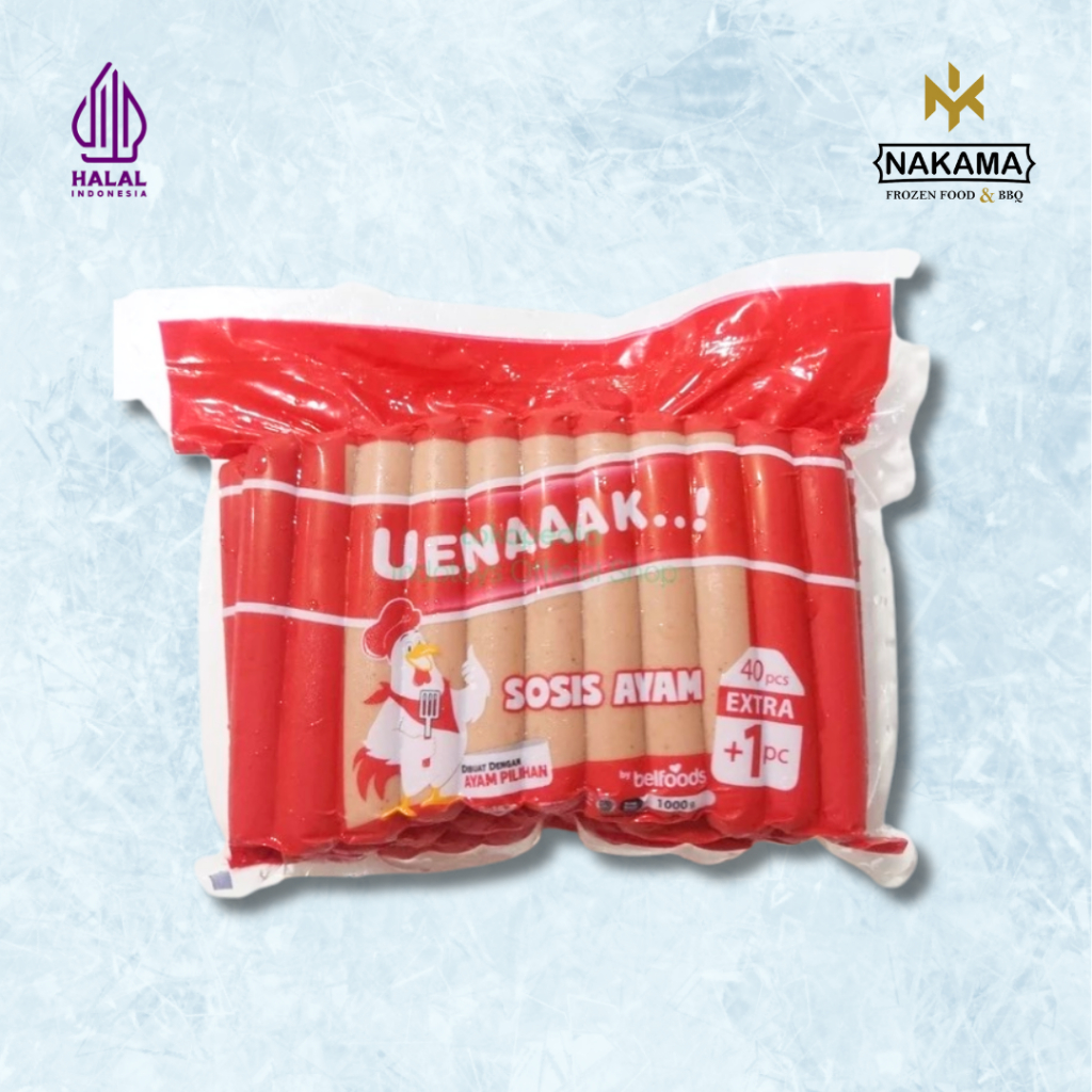 

Belfoods Uenak Sosis Ayam 950 Gram isi 40 + 1Pcs