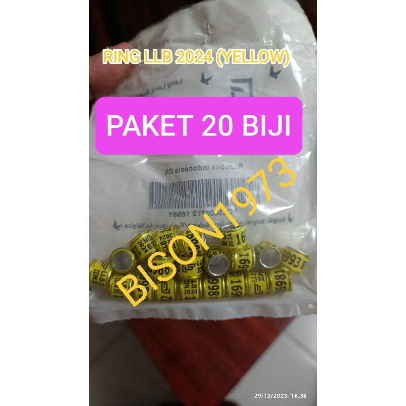 PAKET 20 BIJI RING LLB 2024 MERPATI POS/RACING PIGEON