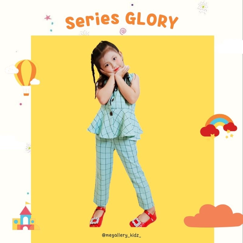 Glory Kids (one set) Baju Anak | One Set | Setelan Baju Anak Perempuan | Dress | Vintage Elegant | T