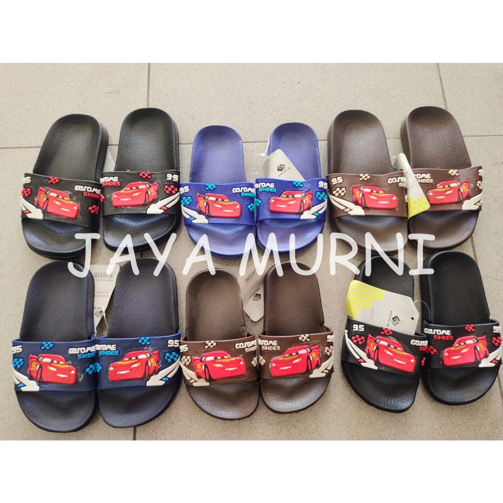 Sandal Laki-Laki Car Mc Queen Kecil Pilon Gosome 928 Ukuran 24-29  (1 set isi 6 pasang)