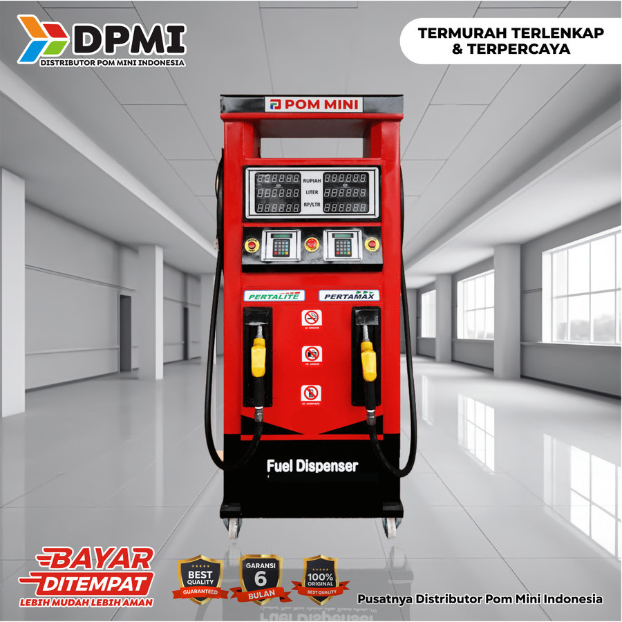 Pom Mini - Pertamini Digital 2 x 100 Liter (SLIM) merah hitam