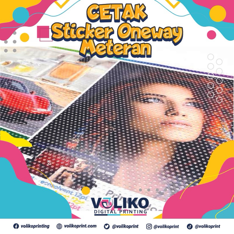 Cetak Sticker One Way Untuk Kaca | Sticker One Way Kaca Mobil Ruko Kantor | High Quality Printing | 