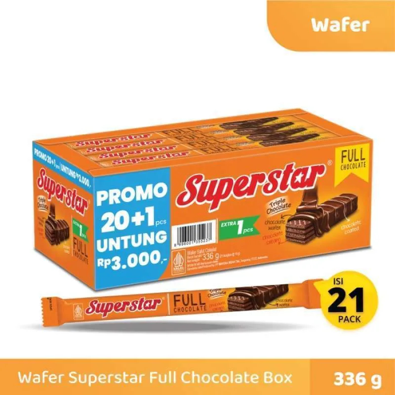 

Superstar yang Biasa 1 BOX isi 20 PCS | Wafer Super star Cokelat Coklat Murah Promo