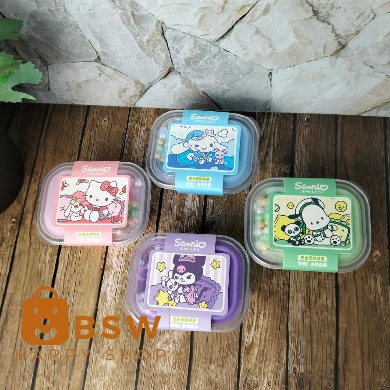 Mainan Slime Boba warna warni mainan anak slime doff murah lucu slime sanrio slime kotak kuromi