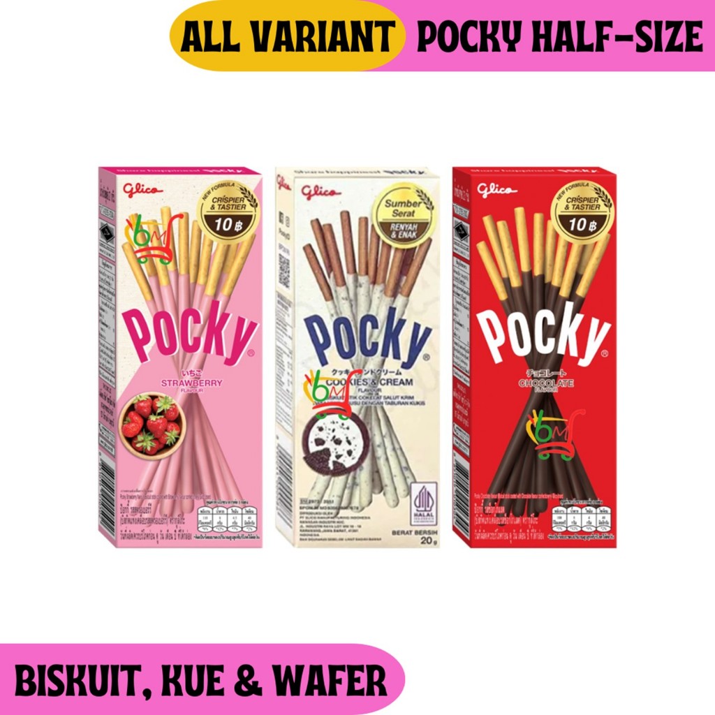 

Pocky Half Size Biskuit Stick dari Glico All Variant