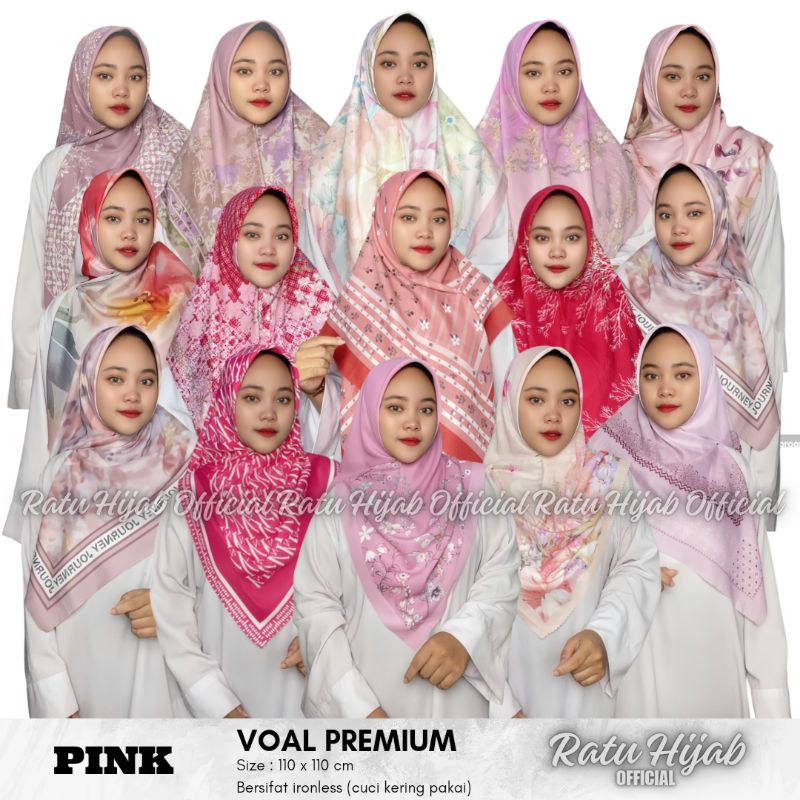 Edisi Pink - Hijab Segi Empat Motif Fuschia Fanta Dusty LaserCut