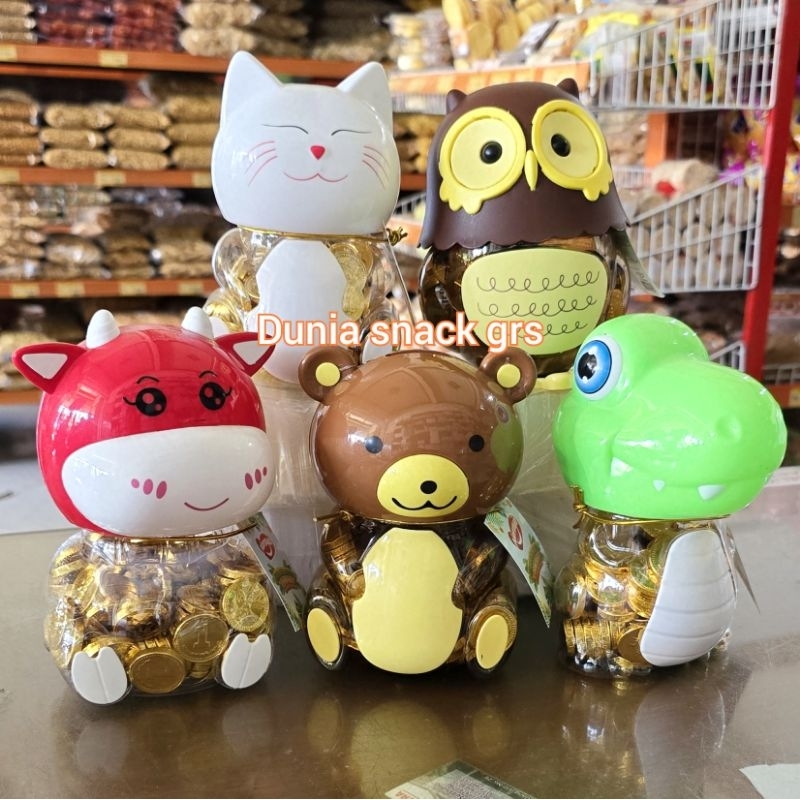 

Cokelat Koin Naraya 1 Toples 240gr / Coklat Dolar Karakter Animal Lucu