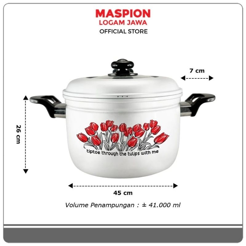 panci panca guna kukusan Maspion ukuran 45 cm