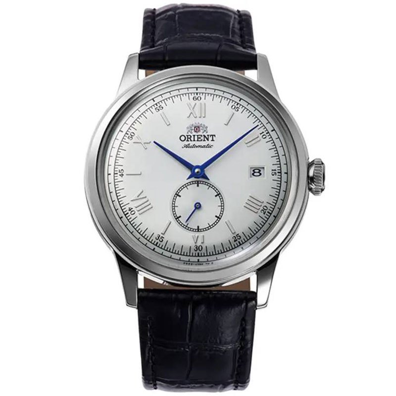 Jam Tangan Orient RA-AP0104S Bambino Mechanical Classic Small Second Hand Silver Dial Black Leather 