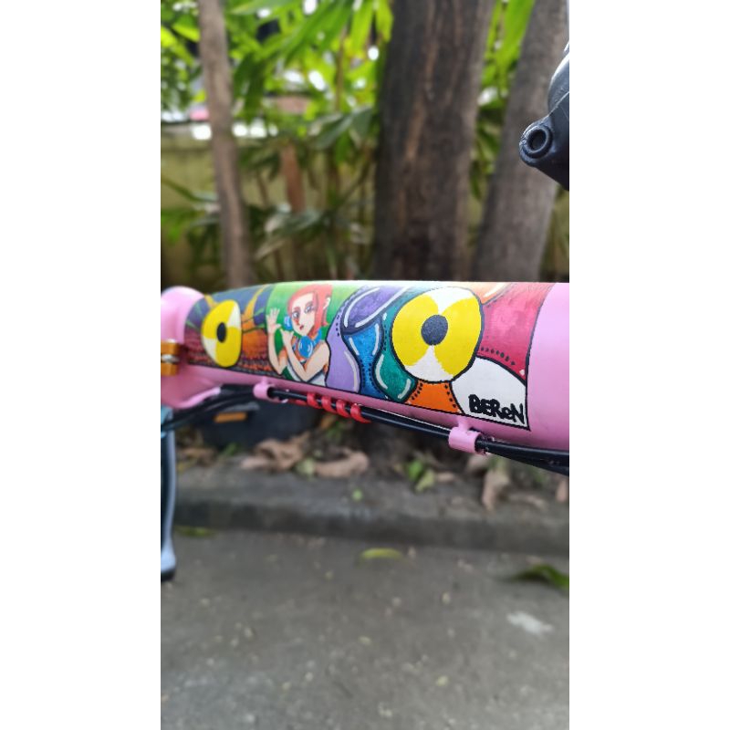 BEReN Art on Bike Sepeda Lipat 20 Swiss Bike Sakoni 7 Kecepatan Restorasi Full Bearing Loncer Seli F
