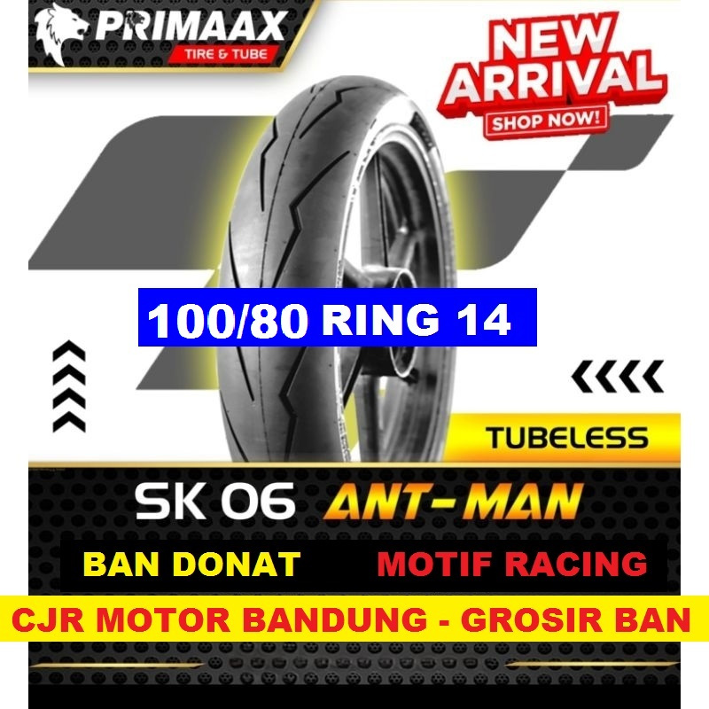 BAN DONAT PRIMAAX SK 06 100/80 RING 14 BAN TUBELESS MOTIF DIABLO SEGALA CUACA PRIMAX SK06