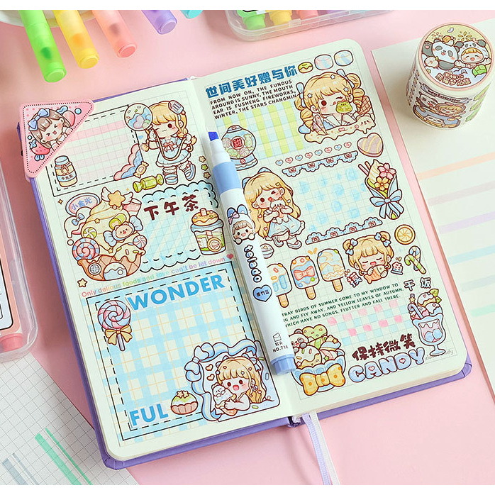 

D3W! DM Highlighter 6 Warna Pastel Doodle Pen 1 Set 6 Pcs Buat Jurnaling Dodogirl Set Stationery