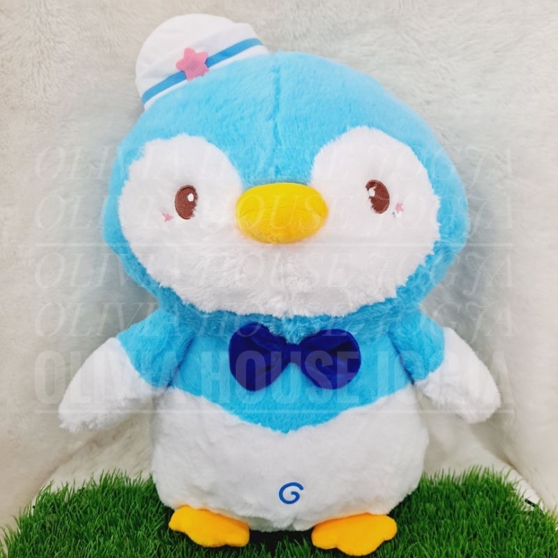 Boneka Penguin Topi Sailor Biru Muda Boneka Penguin XL Boneka Penguin Dasi Kupu Biru