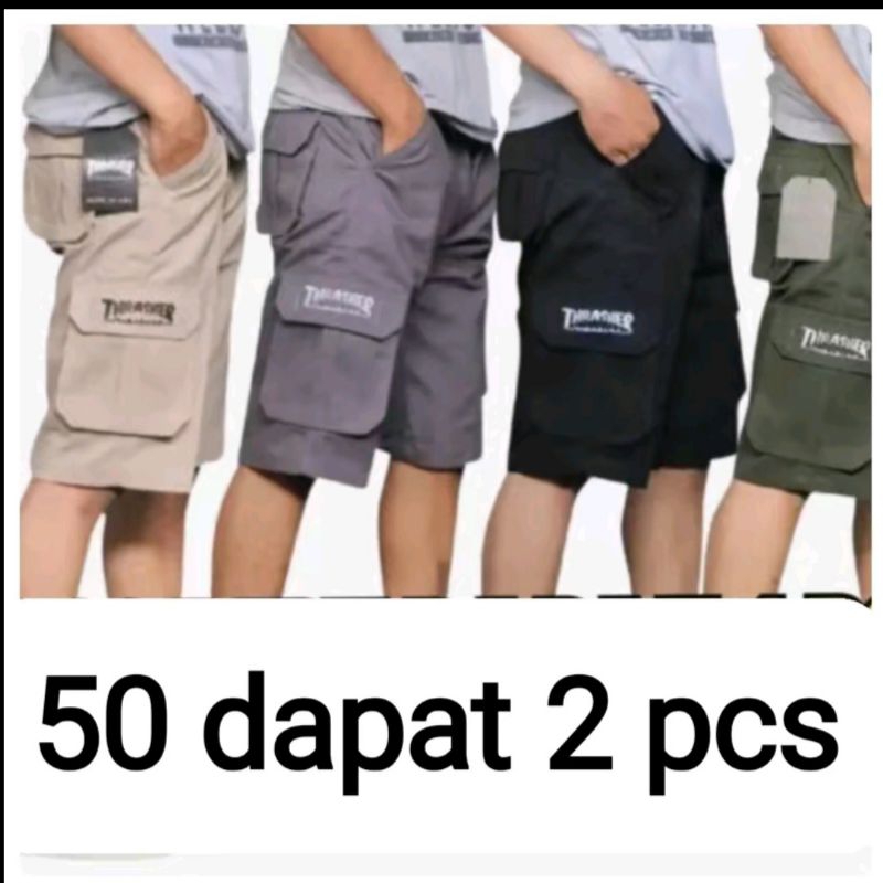 Celana Cargo pendek distro pria 50ribu dapat 2pcs