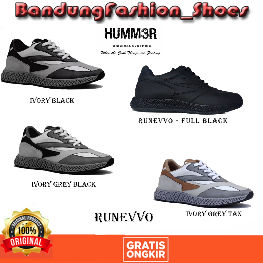 Humm3r Runevo - Sepatu Sneakers Jumbo Olahraga Pria Ukuran Besar Big Size 44 45 46 47 48 49 50 51 52