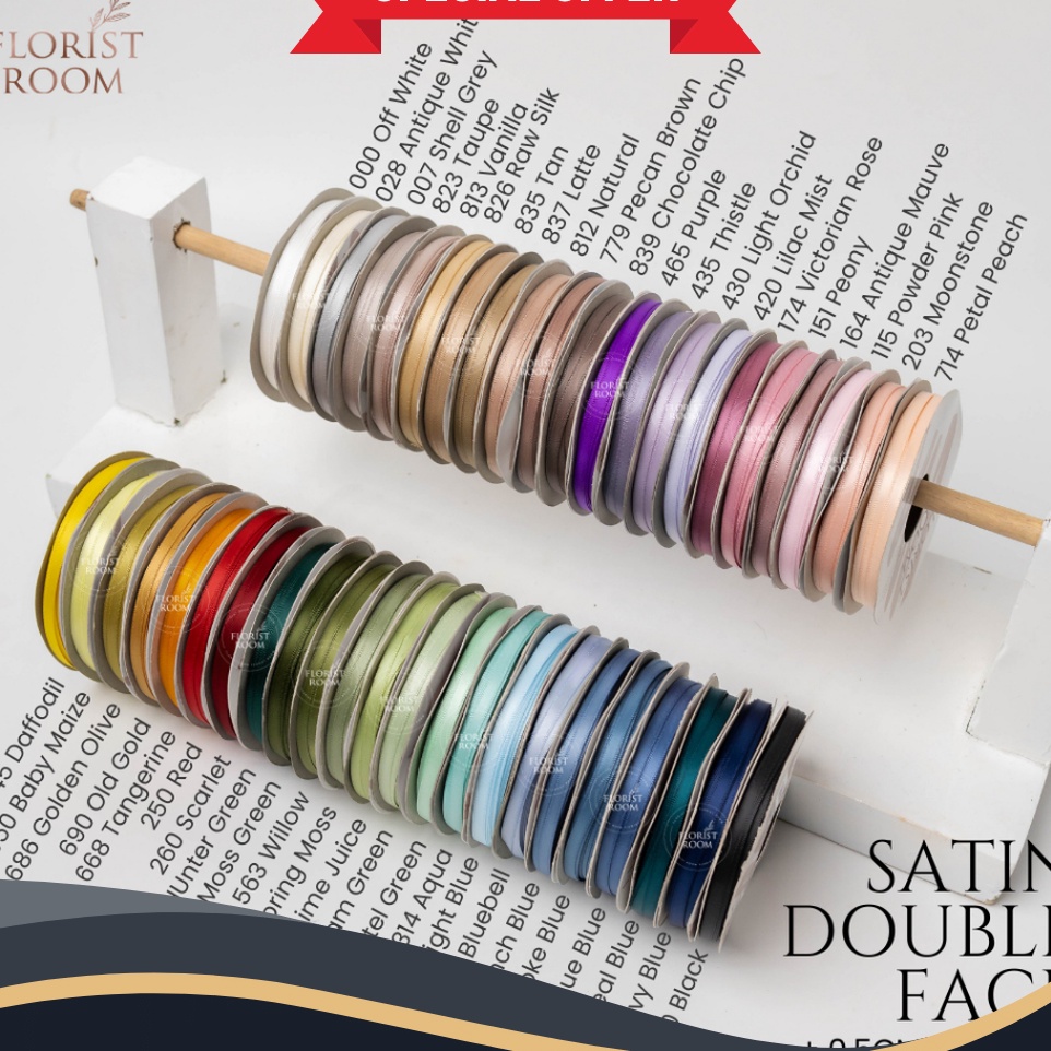 

BOOM Pita Satin Double Face 5cm x 2yard Satin Ribbon