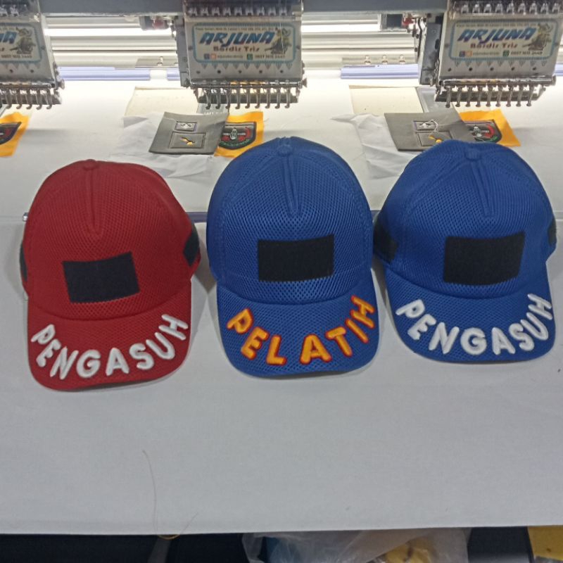 Topi Jaring Tactical Custom+Atribut Bordir Timbul