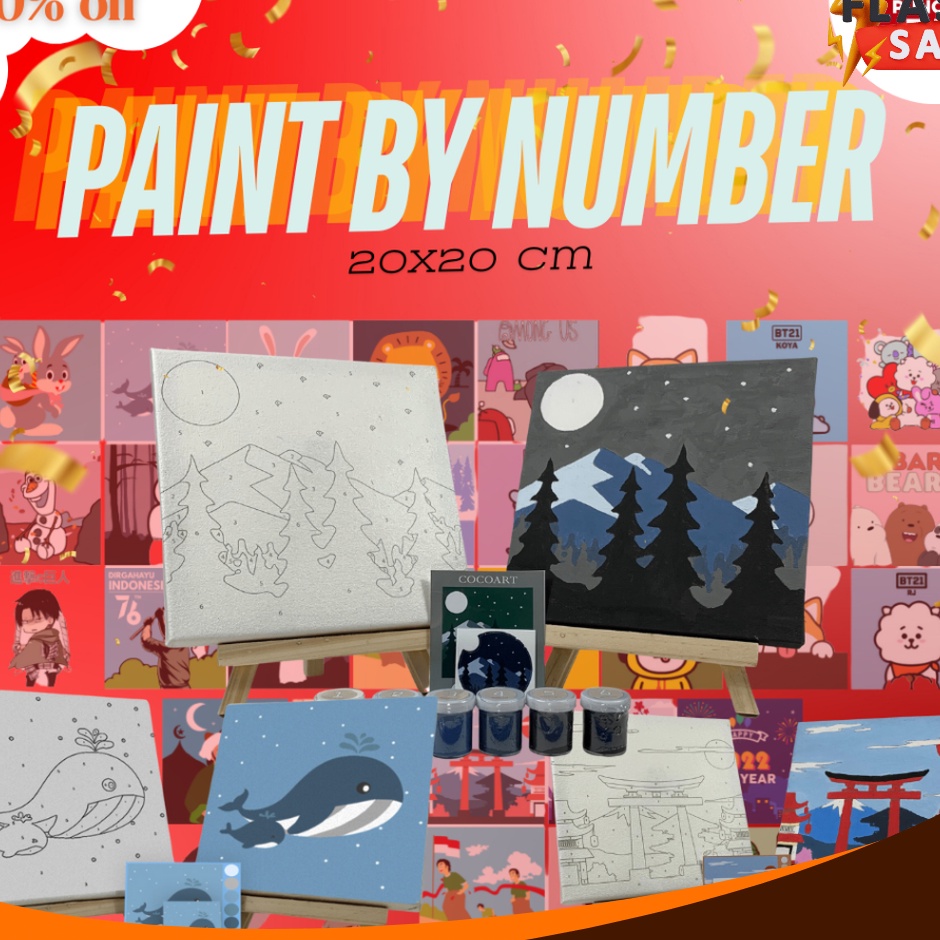 

HANYA DI Hampers Lebaran I Paint By Number Kit l DIY Paint by Number l Canvas Lukisan