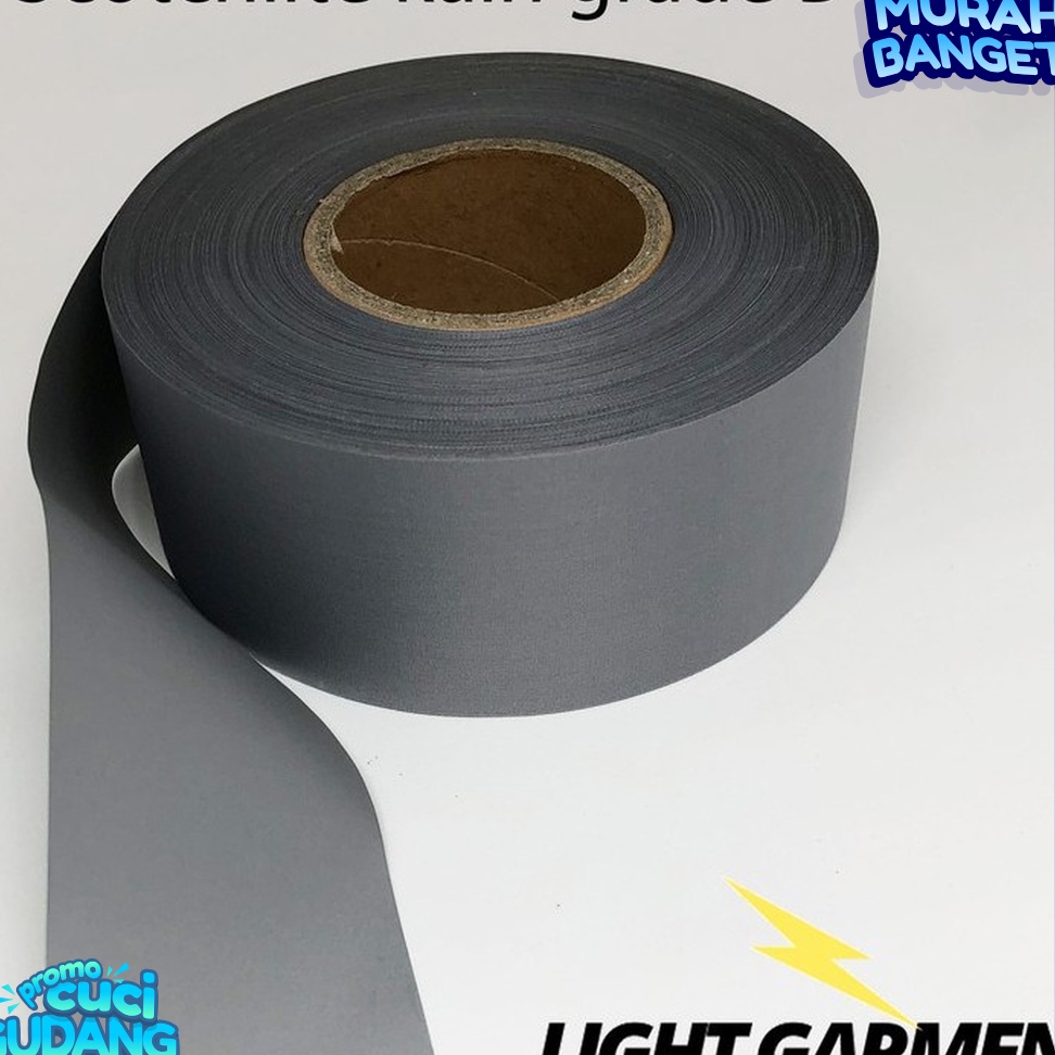 

MODERN Scotchlite skotlet scotlight pita pemantul cahaya kain jahit B 5 cm per roll pita safety rompi vest baju kerja proyek lapangan