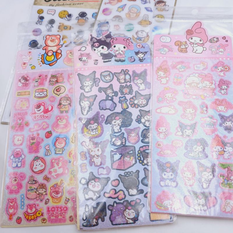 

Sticker Hologram Sanrio Karakter Kuromi Melody Lotso