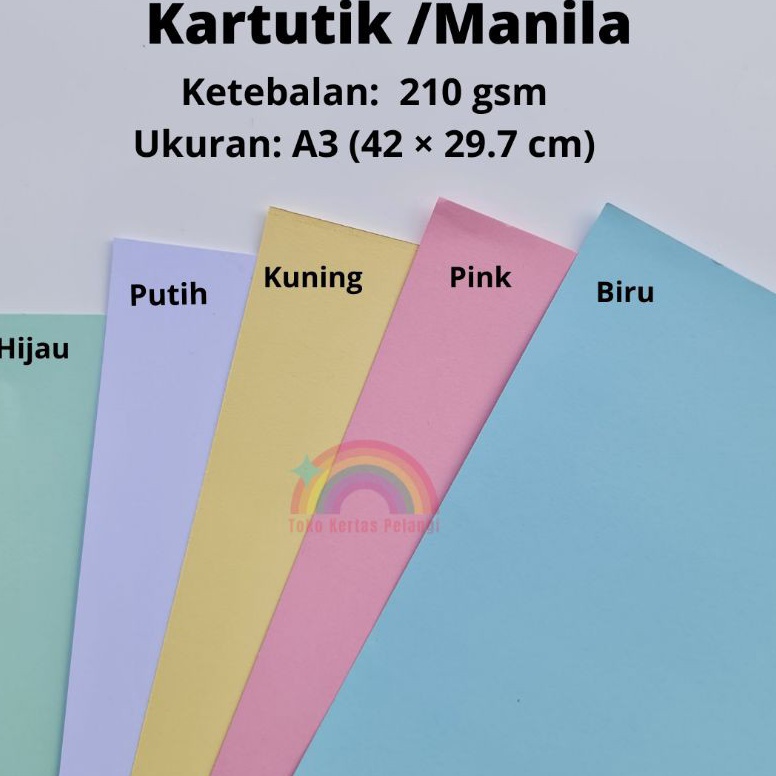 

hoKirim Sekarang Karton ManilaKartutik 21 gsm isi 25 pcs uk A3 Y48