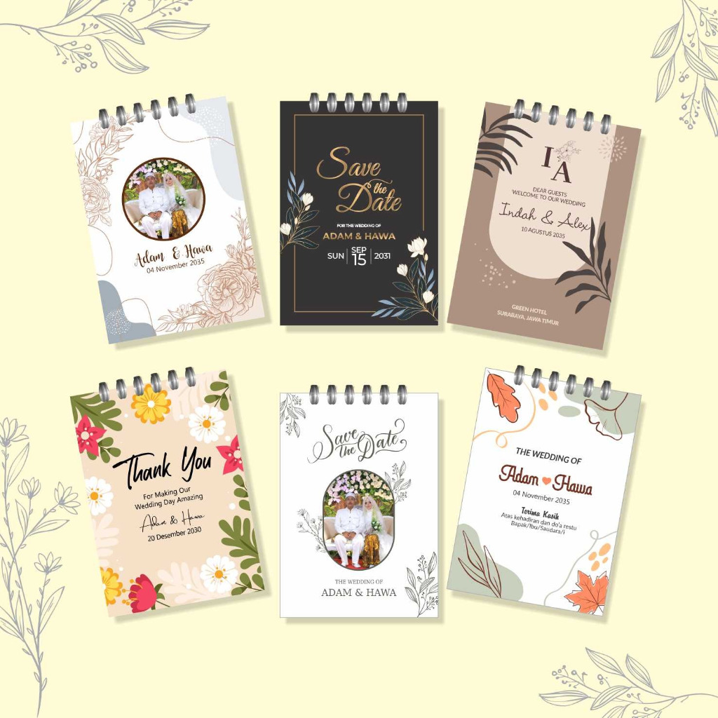 

Souvenir Notebook Pernikahan Custom Nama Tulisan Tambah Foto Unik Aesthetic Murah