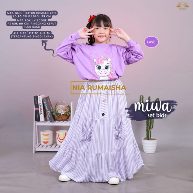 OOTD KIDS//OOTD KEKINIAN//WOLLA SET//MIWA SET KIDS NIA RUMAISHA