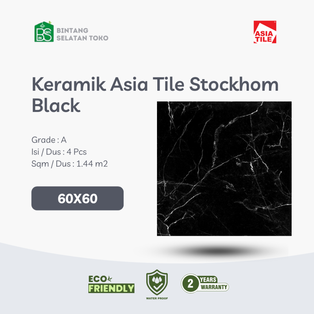 KERAMIK PLATINUM STOCKHOLM BLACK 60x60 GLOSSY