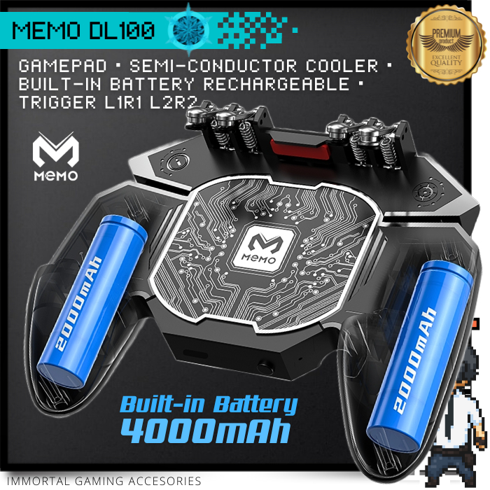 [IM] MEMO DL100 Gamepad Trigger Semiconductor Cooler Rechargeable Battery 4000mAh Fan Kipas Pendingi