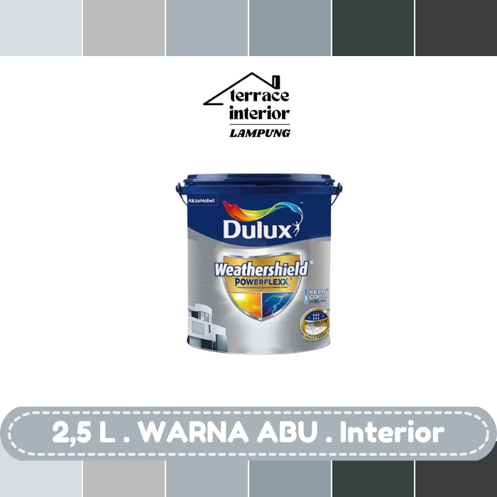 Cat Tembok Dulux Weathershield Powerflex Exterior 2.5L Abu Gloss