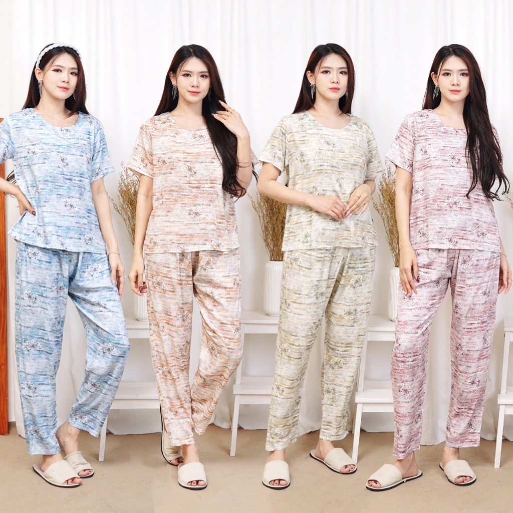 LEISURE WEAR Setelan Baju Tidur Piyama Wanita RAYON PREMIUM Aneka Motif