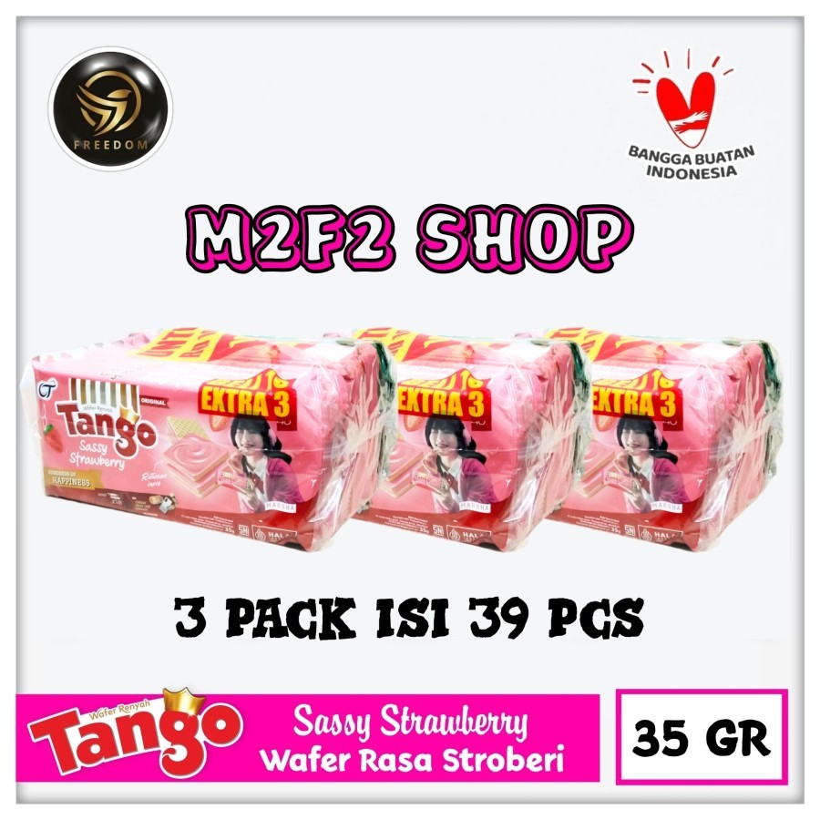 

Tango Wafer Sassy Strawberry BITE SIZE | Krim Stroberi Susu - 35 gr (Kemasan 3 Pack)