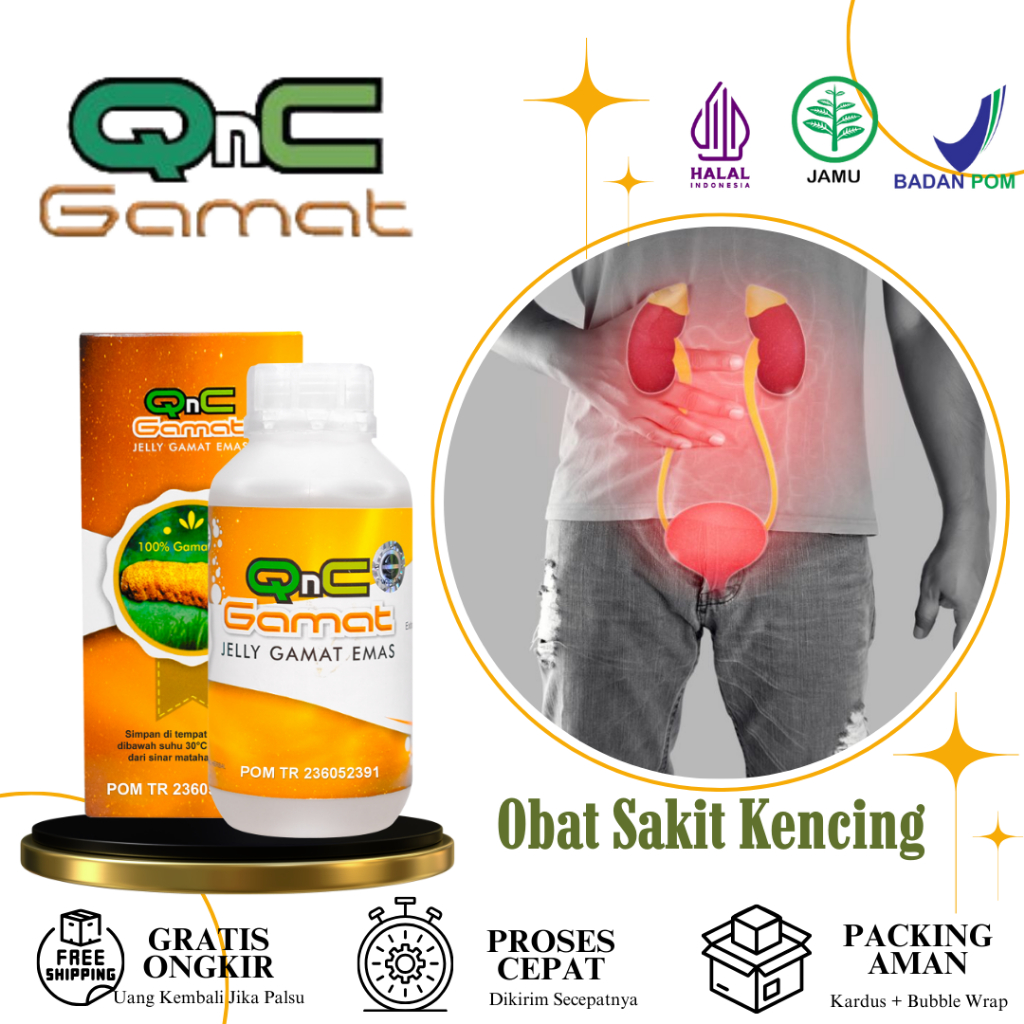 QnC Jelly Gamat - Obat Sakit Saat Kencing, Infeksi Saluran Kemih Pria/Wanita, Kencing Terasa Panas D