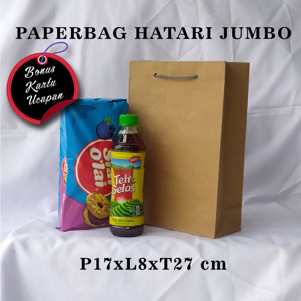 

[1LUSIN] PAPERBAG BONUS KARTU UCAPAN UKURAN R-4 (P17 x L8 x T27 CM) TAS LUSIN UNTUK WAFER TANGO NABATI TEH BOTOL DLL