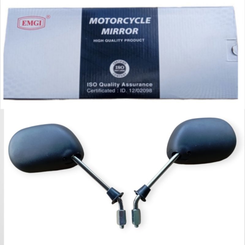 SPION MOTOR SUZUKI SHOGUN 125/SPIN DAN SMASH UKURAN STANDAR TANGKAI CROOM ORIGINAL EMGI (sepasang)