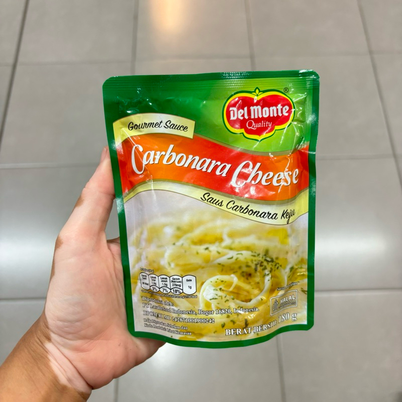 

Delmonte Gourmet Sauce Carbonara Cheese 180gr / Del monte Saus Carbonara Cheese