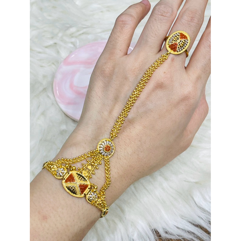 gelang india terbaru motif dubai elegant emas asli kadar 700